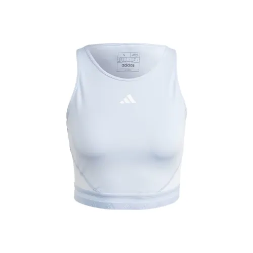 Adidas AEROREADY HYPERGLAM CROP TANK TOP Спортивные жилеты Женские Синий Рассвет Белый