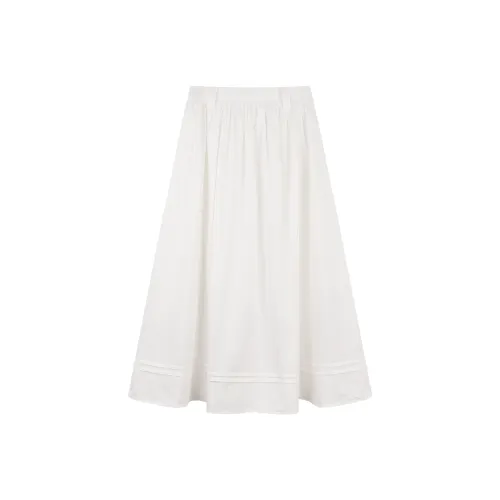 MIGU QINGLING Снег Q12217 Белый Женские Повседневные длинные юбки