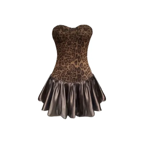 EMDPN Темно-кофейные Женские Платья без рукавов