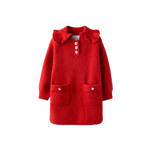 ZARA Детское платье цвет красный