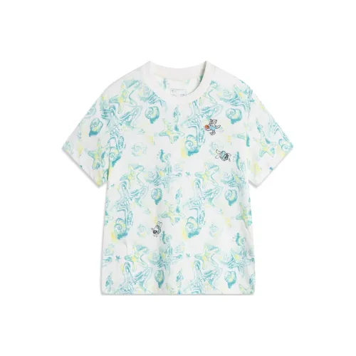 LINING YOUNG Sports Life Collection T-рубашка The Ocean IS Full OF принтов Детская