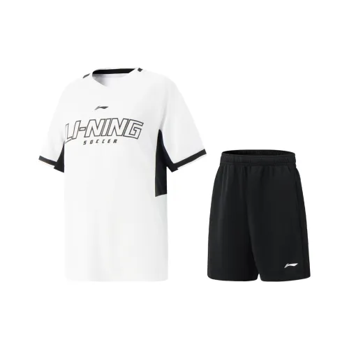 LINING YOUNG Повседневная спортивная одежда Football SS25 Набор Стандартный Белый Черный Детский