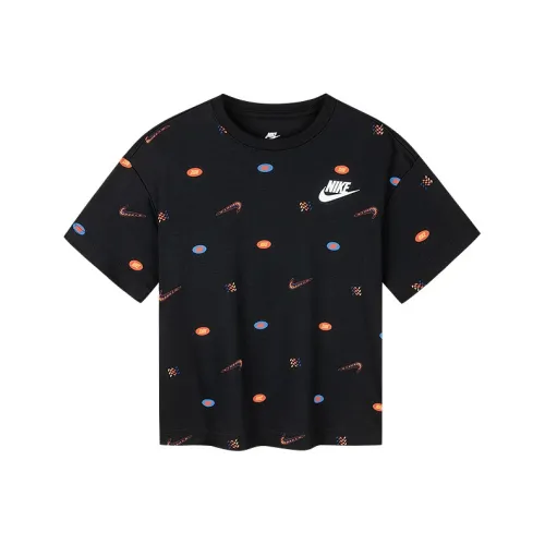 NIKE Глубокий черный Детские дошкольные футболки T