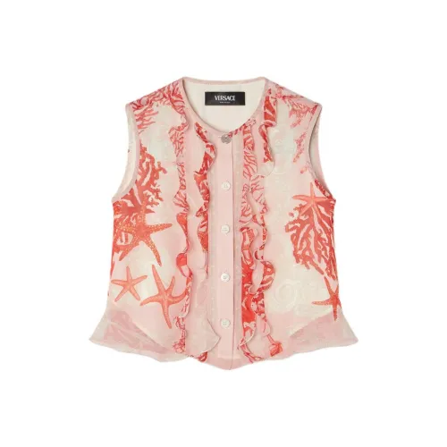 VERSACE Рубашка LA Vacanza Праздника Коллекция SS24 Коралловый Детский