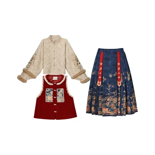 Snbl Wishful Meow Рубашка + Жилет + Китайская юбка с узором "конское лицо" Женская Ханьфу