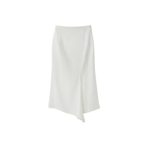 RECTO FW24 ZINNIA Slit Детали FLOWING Юбка Повседневный Длинный Юбка Женские Айвори Айвори