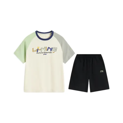 LINING YOUNG Повседневная спортивная одежда Sports Life Collection Каменный белый Серый Черный Детский
