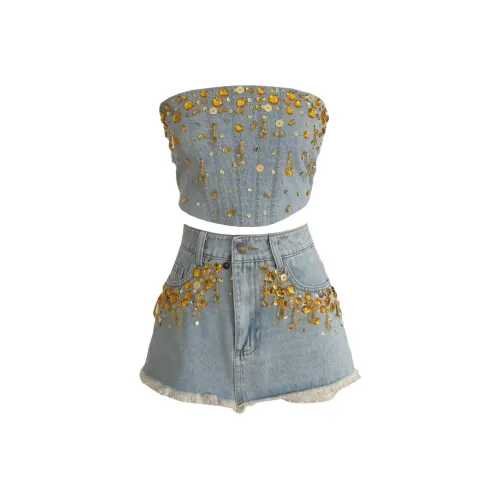 TUSHIFEI Комплект с юбкой Женские Синий