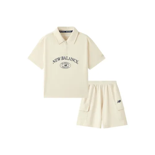 New Balance совместный бренд Повседневная спортивная одежда Крем для детей 3-7 лет