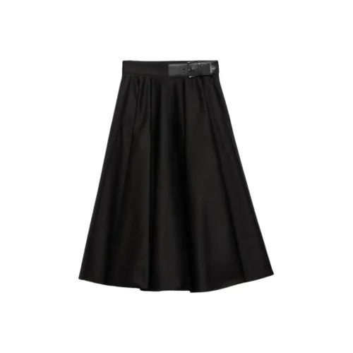 PRADA Повседневный Длинный Юбка Женская Черная