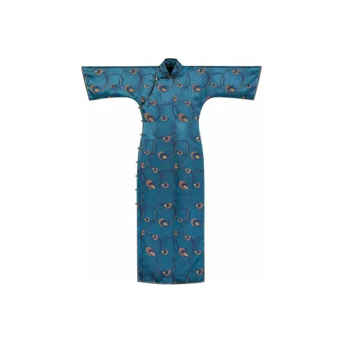 YICHENGFENGXU Чонсам Женский Синий Воробей Перо