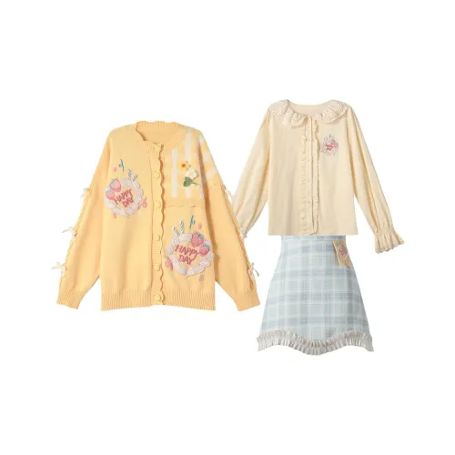 SNBL Комплект с юбкой Женские Трикотаж+Рубашка+Юбка