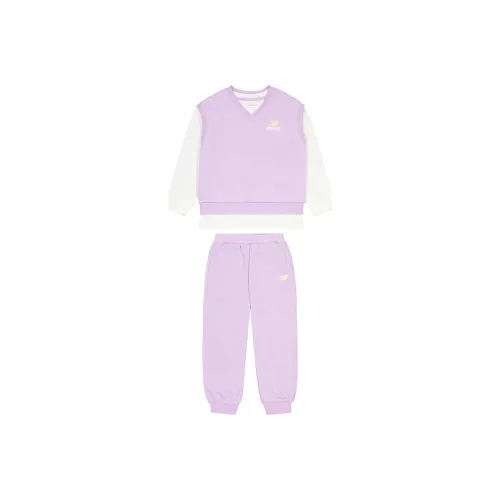 New Balance совместная повседневная спортивная одежда фиолетово-розовая для детей