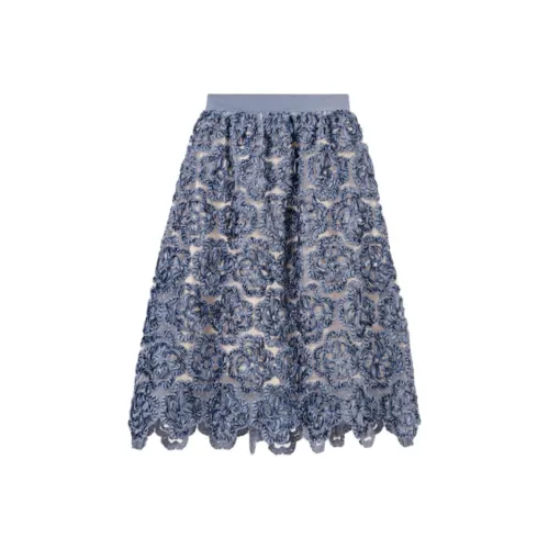 Maje Повседневный Длинный Юбка Женские Синий
