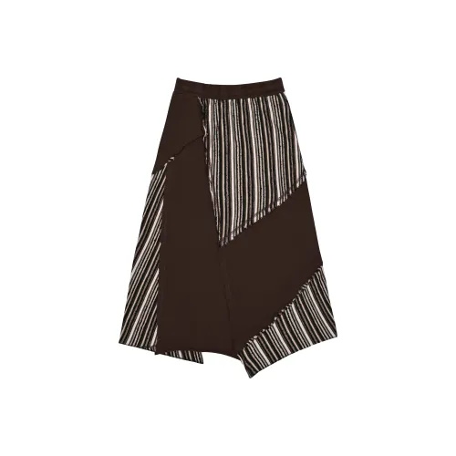 Saotome Повседневный Длинный Юбка Женские Кофе