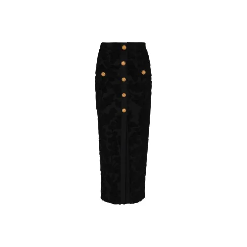 BALMAIN Черные Женские Повседневные Длинные Юбки