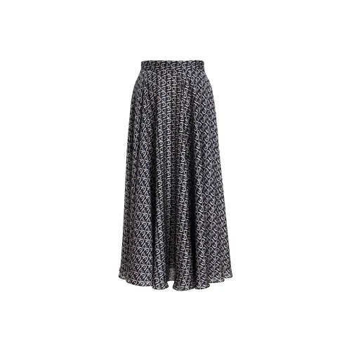 BESIONIA FW23 Повседневный Длинный Юбка Женские Синий