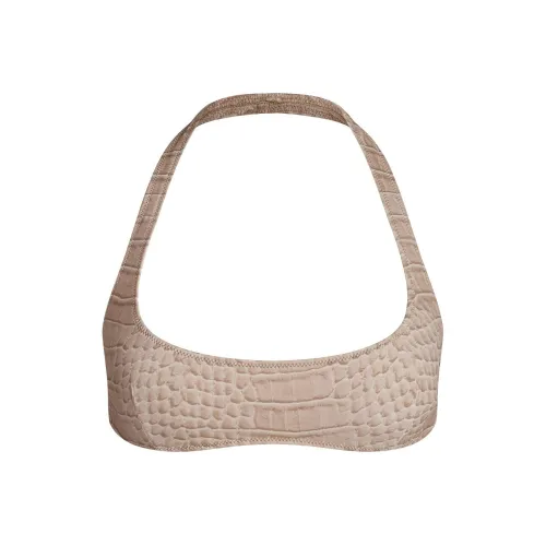 SKIMS SS25 Фирменный Плавание Халтер Scoop Бикини Топ Бикини Женские Dune Крокодил Принт Дюна Крокодил Принт