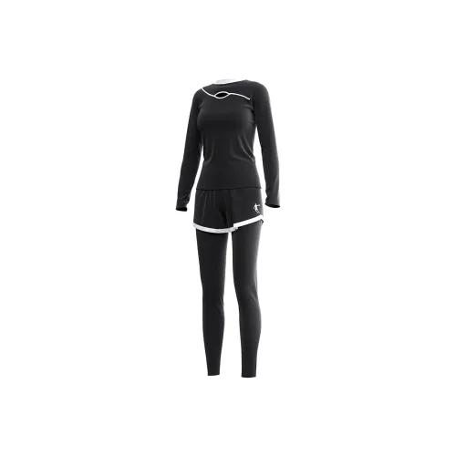 QIAODAN Двухкомпонентный купальник пляжный костюм женский черно-белый