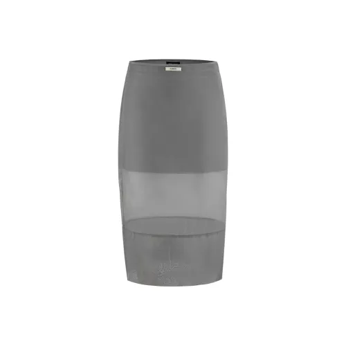 URBAN REVIVO Повседневный Длинный Юбка Женская Холодный Серый