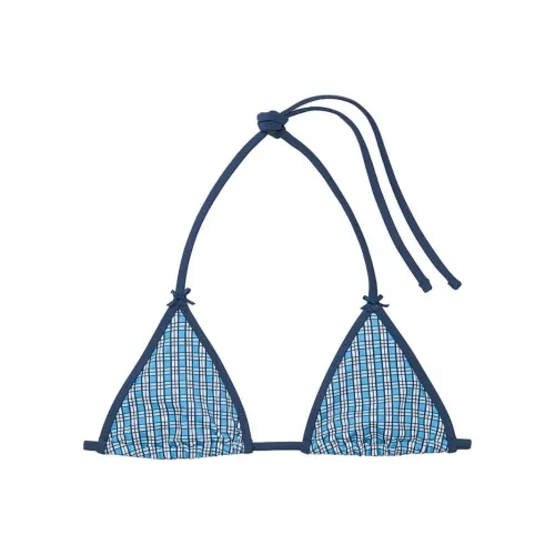 Victoria's Secret Розовый By FRANKIES BIKINIS Плащ Май Топ SEASIDE Клетчатый Бикини Женские Синий