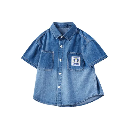 Дисней Синие Детские Джинсовые Рубашки