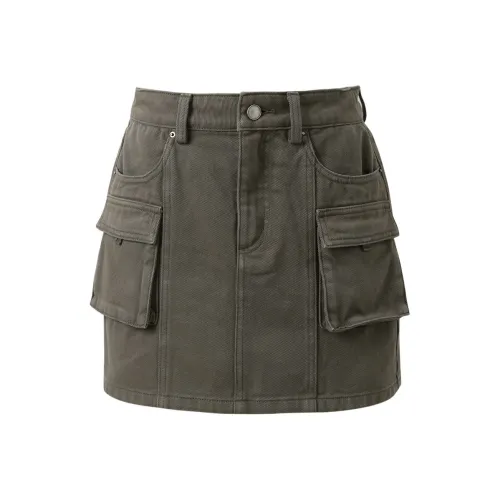 3COLOUR Повседневные короткие юбки женские тауповый