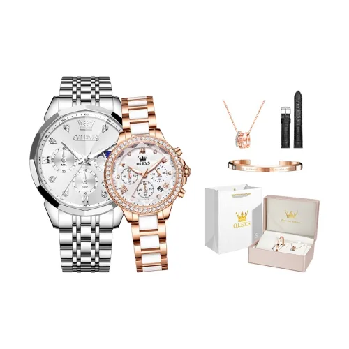 OLEVS Кварцевый механизм ремешок из нержавеющей стали унисекс черный циферблат