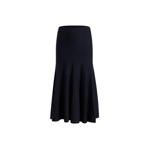 KHAITE FW24 Mayu Юбка Повседневная Длинная Юбка Женская Midnight Midnight Blue