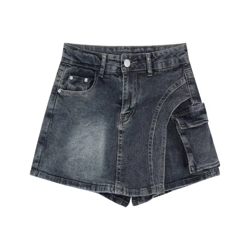 DGMZ Denim Shorts-Skirt Women's Vintage Blue DGMZ Деним Шорты-юбка Женские Винтаж Синий