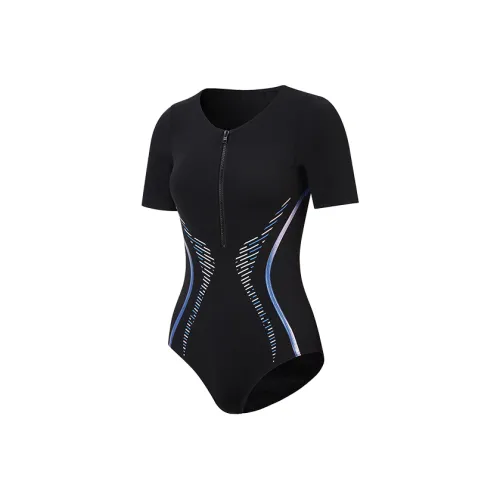 Speedo совместный бренд Black Mark Van Pis Купальник Женский Черный Синий