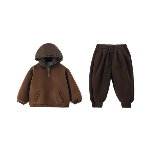 ULOVAZN Cool And Stylish Maillard Style Three-Piece Set Thickened Vest Coat Hoodie Baby