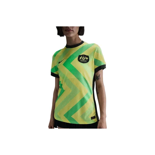 nike Dri FIT ADV Австралия 2025 26 Домашняя Футболка Женская Светлый Напряжение Желтый II Профессиональный Зеленый
