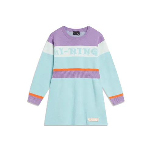 LINING YOUNG Платье Sports Life Collection Свет Лотосовый фиолетовый Озеро Серо-голубой Детский