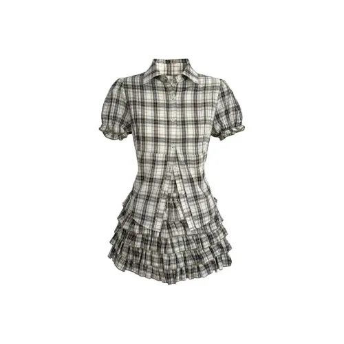 HUINIAN Комплект с юбкой Женские Светлый кофейный