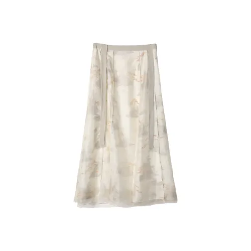 SETIROM Повседневный Длинный Юбка Женские Экрю