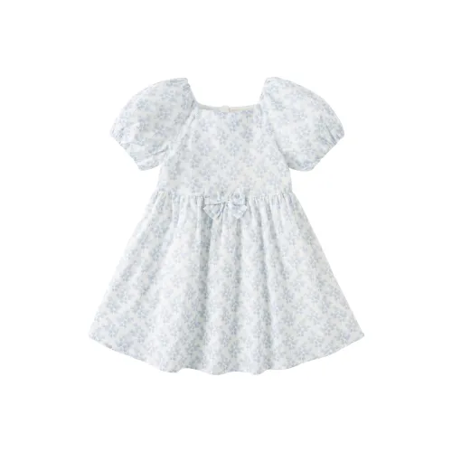 DAVE BELLA SS23 Детское платье светло-синий фон с принтом