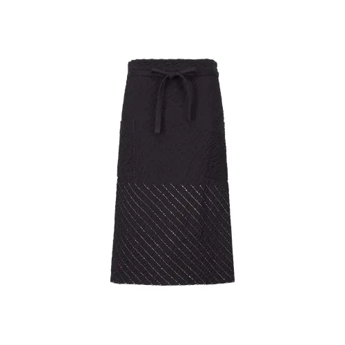 ISSEY MIYAKE Повседневный Длинный Юбка Женские Черный