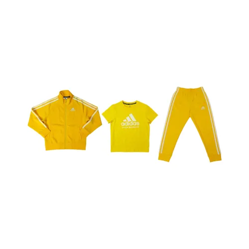 Adidas Повседневная Спортивная Одежда Детская Желтая Белая