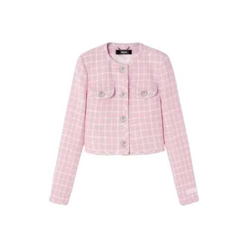 FANSIZHE Cropped Coat Women's Light Pink