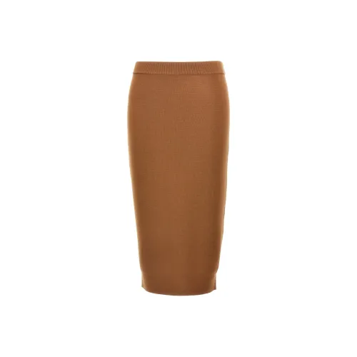 SAINT LAURENT Повседневный Длинный Юбка Женские Коричневый