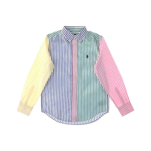 Polo Ralph Lauren SS24 Полосы Рубашка Унисекс Детский Многоцветный