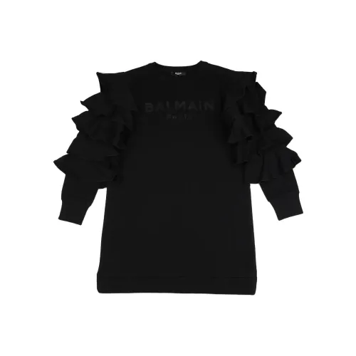 BALMAIN Умеренное платье для малышей черное