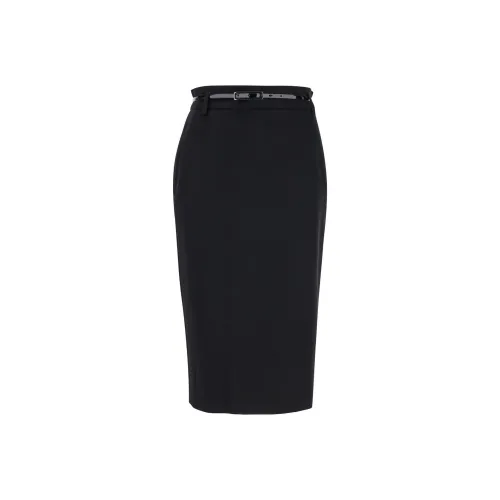 MaxMara Studio Повседневный Длинный Юбка Женские Черный