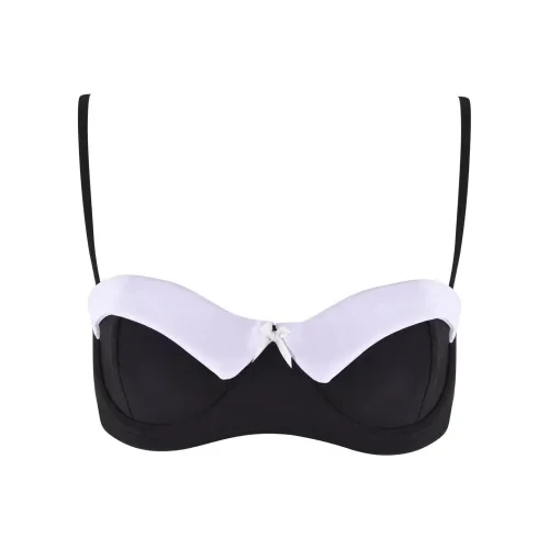 I.AM.GIA DION Tuxedo Бикини Топ Бикини Женские Черный Белый