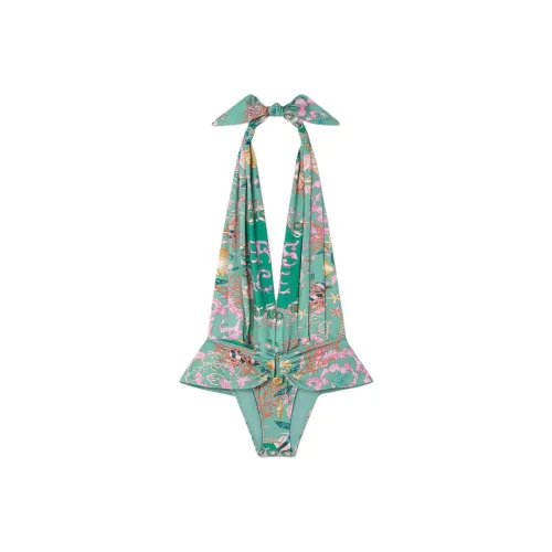 VERSACE Barocco SS25 Ван-Пис Купальник Женский Зеленый