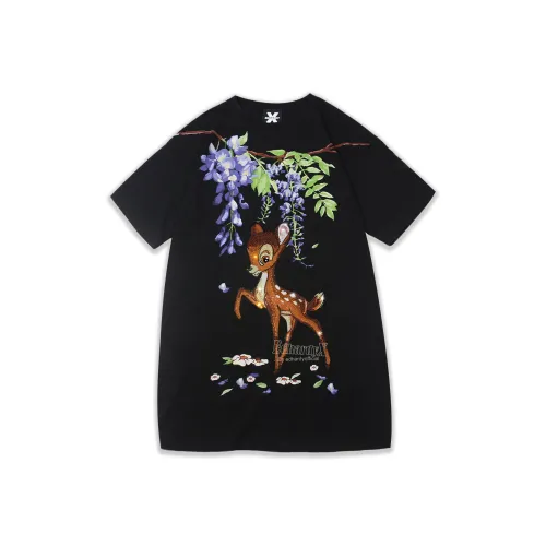 ED HARDY X Черное Женское Короткое Платье с Рукавами