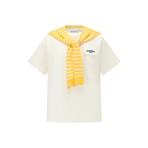 Alexia Sandra Белый/Желтый Женские Футболки