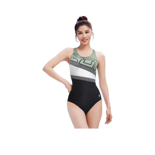 ZOKE One Piece Купальник Женский Зеленый Белый Черный