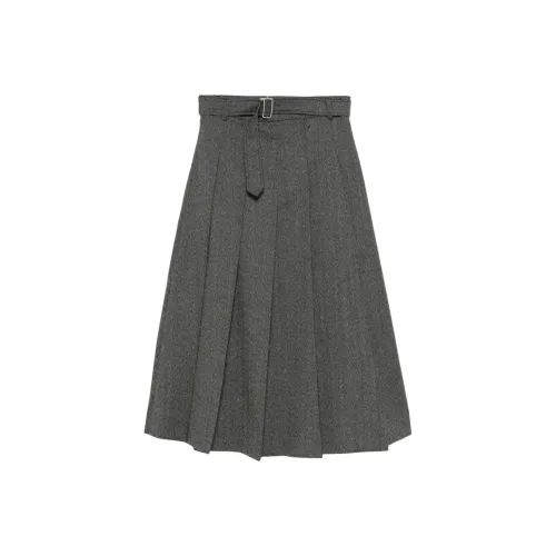 OFFICINE GENERALE Повседневный Длинный Юбка Женская Темно-Серый